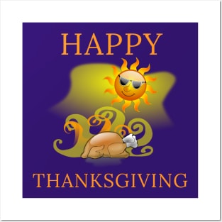 Happy Thanksgiving Turkey Day Cool Gratitude Gift Posters and Art